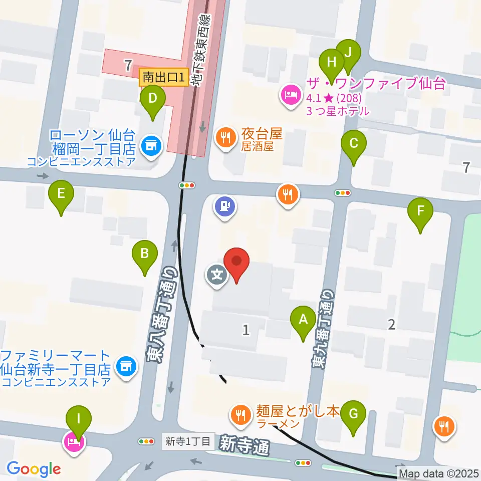 仙台スクールオブミュージック＆ダンス専門学校周辺の駐車場・コインパーキング一覧地図