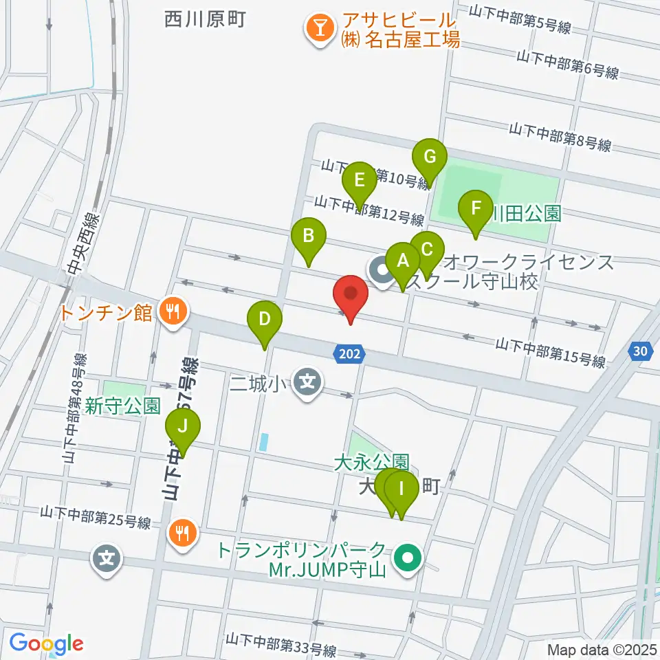 スタジオスプラッシュ周辺の駐車場・コインパーキング一覧地図