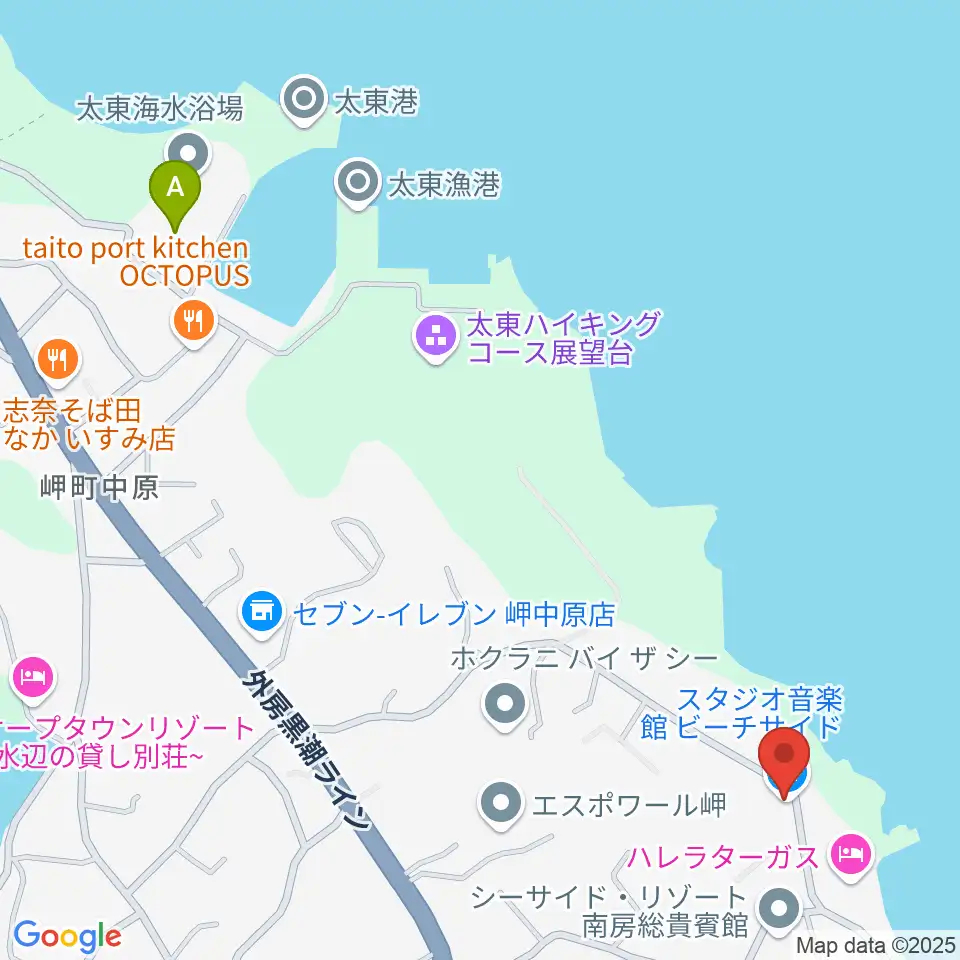 ビーチサイド音楽館周辺の駐車場・コインパーキング一覧地図