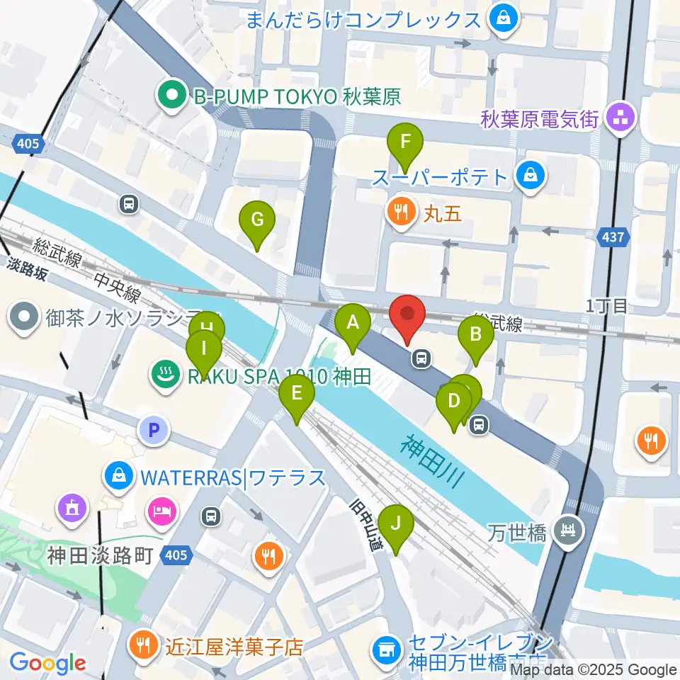 スタジオ音楽館 アキバ周辺の駐車場・コインパーキング一覧地図