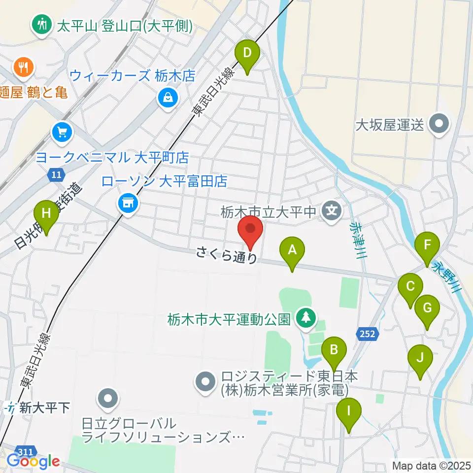 大平文化会館周辺の駐車場・コインパーキング一覧地図