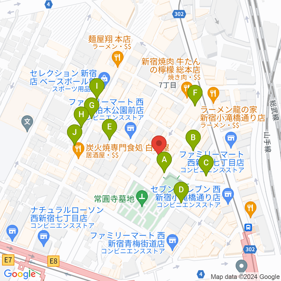 スタジオ音楽館 新宿西口店周辺の駐車場・コインパーキング一覧地図