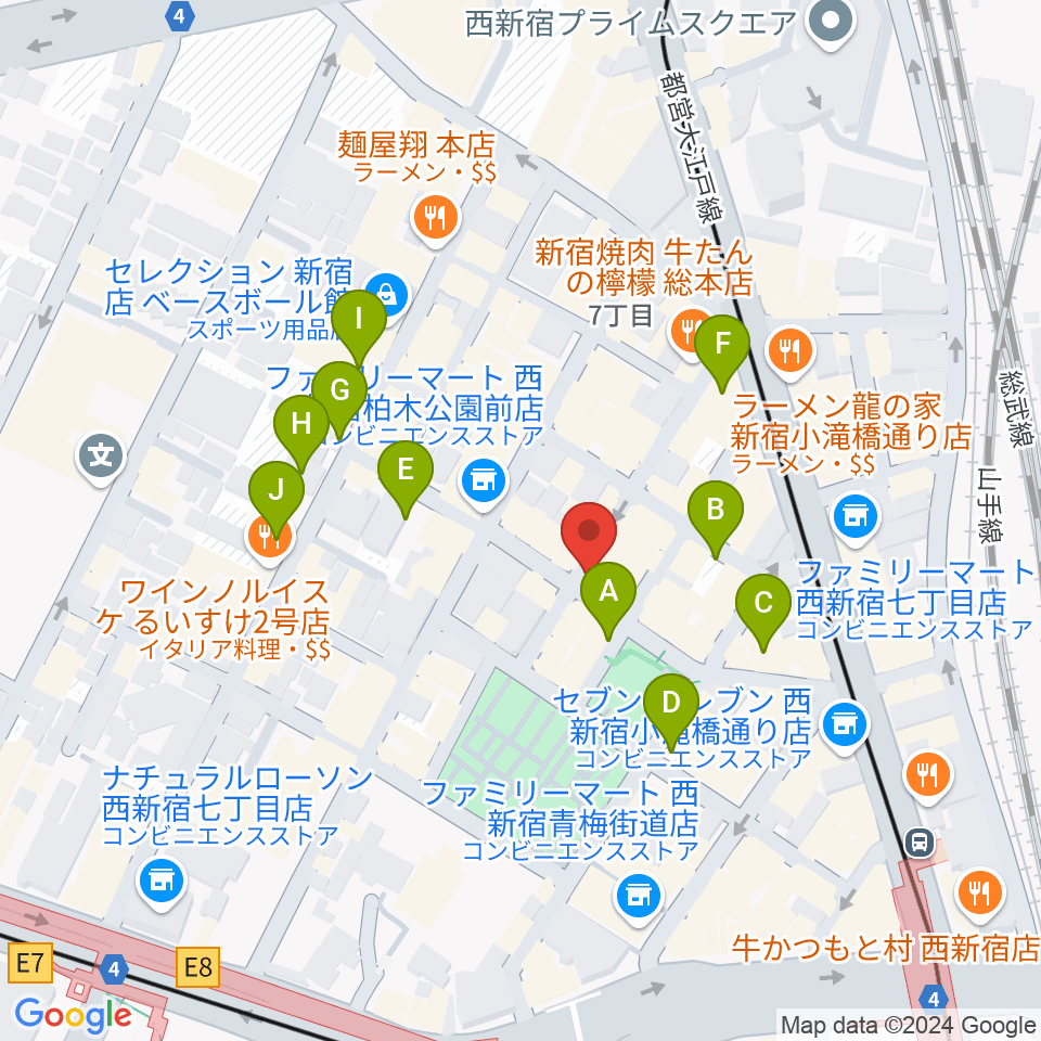 スタジオ音楽館 新宿西口店周辺の駐車場・コインパーキング一覧地図