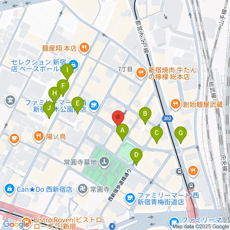 スタジオ音楽館 新宿西口店周辺の駐車場・コインパーキング一覧地図