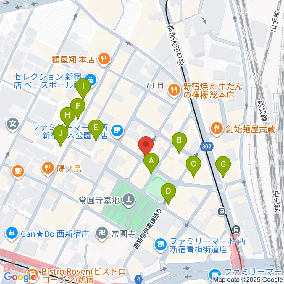 スタジオ音楽館 新宿西口店周辺の駐車場・コインパーキング一覧地図
