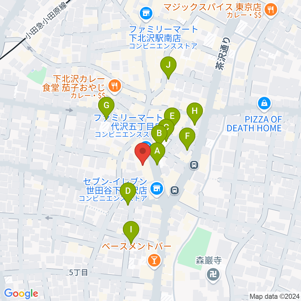 アンディーズスタジオ周辺の駐車場・コインパーキング一覧地図