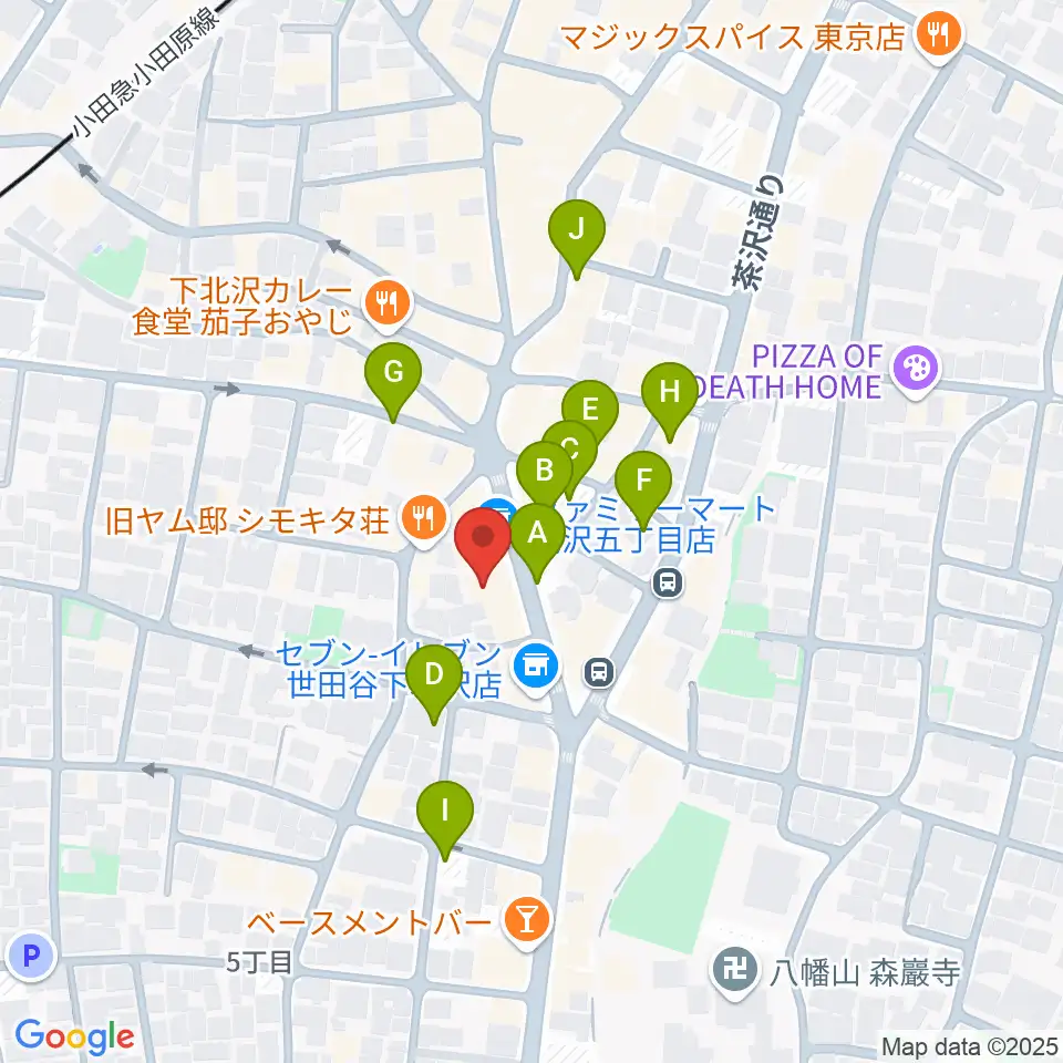 アンディーズスタジオ周辺の駐車場・コインパーキング一覧地図
