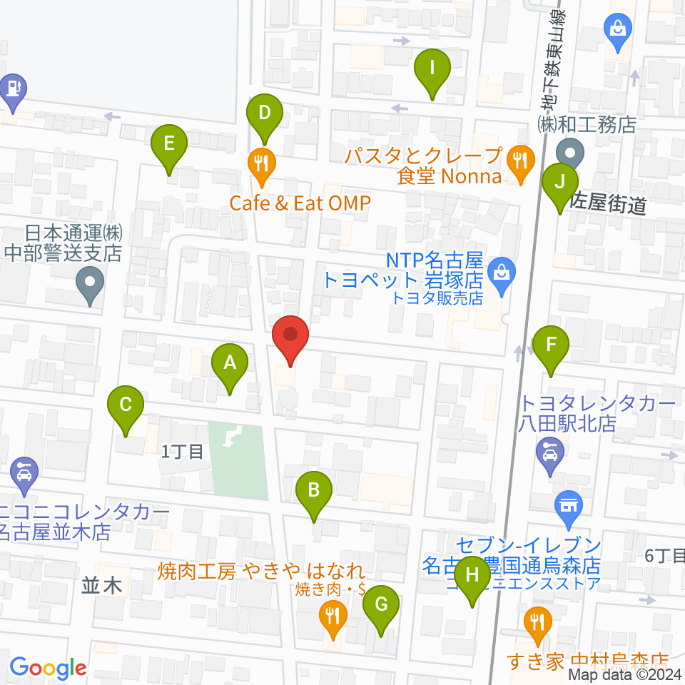 スタジオ・ルカロ周辺の駐車場・コインパーキング一覧地図