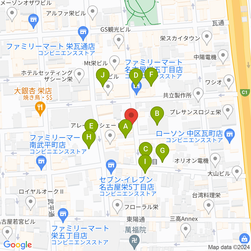 名古屋ビジュアルアーツ・アカデミー周辺の駐車場・コインパーキング一覧地図