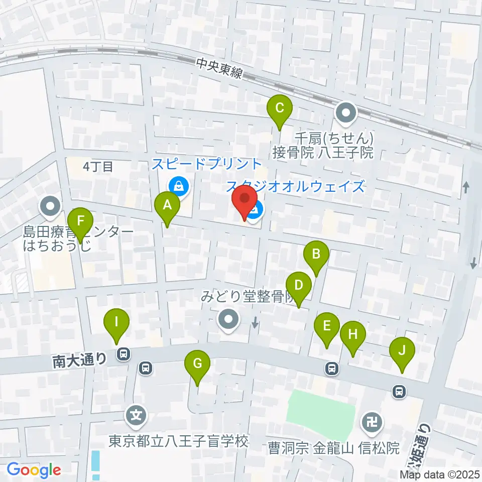 スタジオオルウェイズ周辺の駐車場・コインパーキング一覧地図