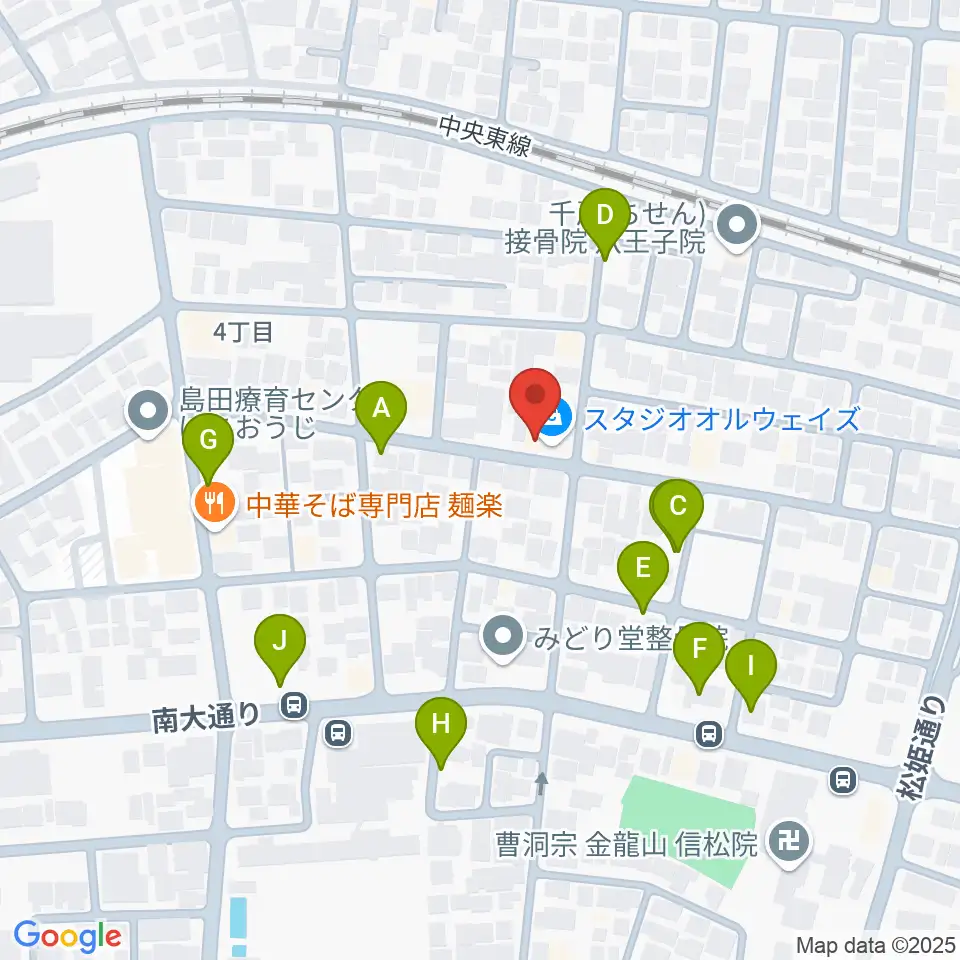 スタジオオルウェイズ周辺の駐車場・コインパーキング一覧地図