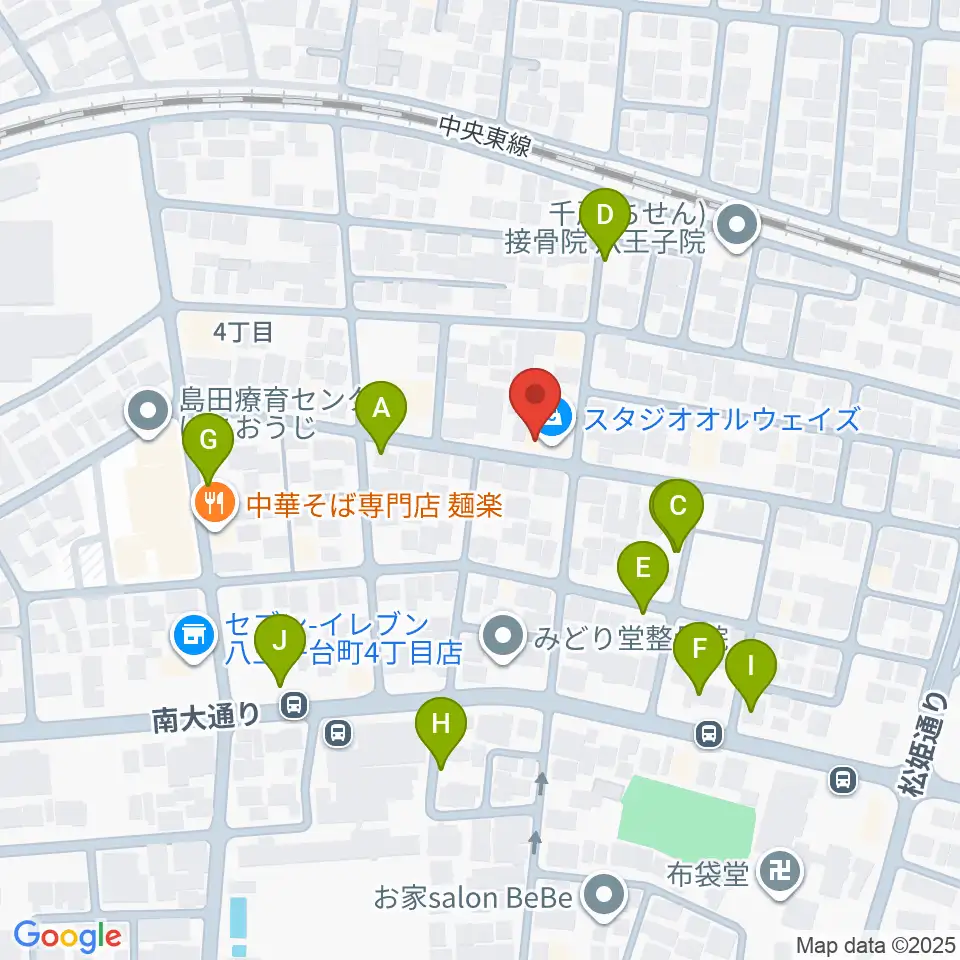 スタジオオルウェイズ周辺の駐車場・コインパーキング一覧地図