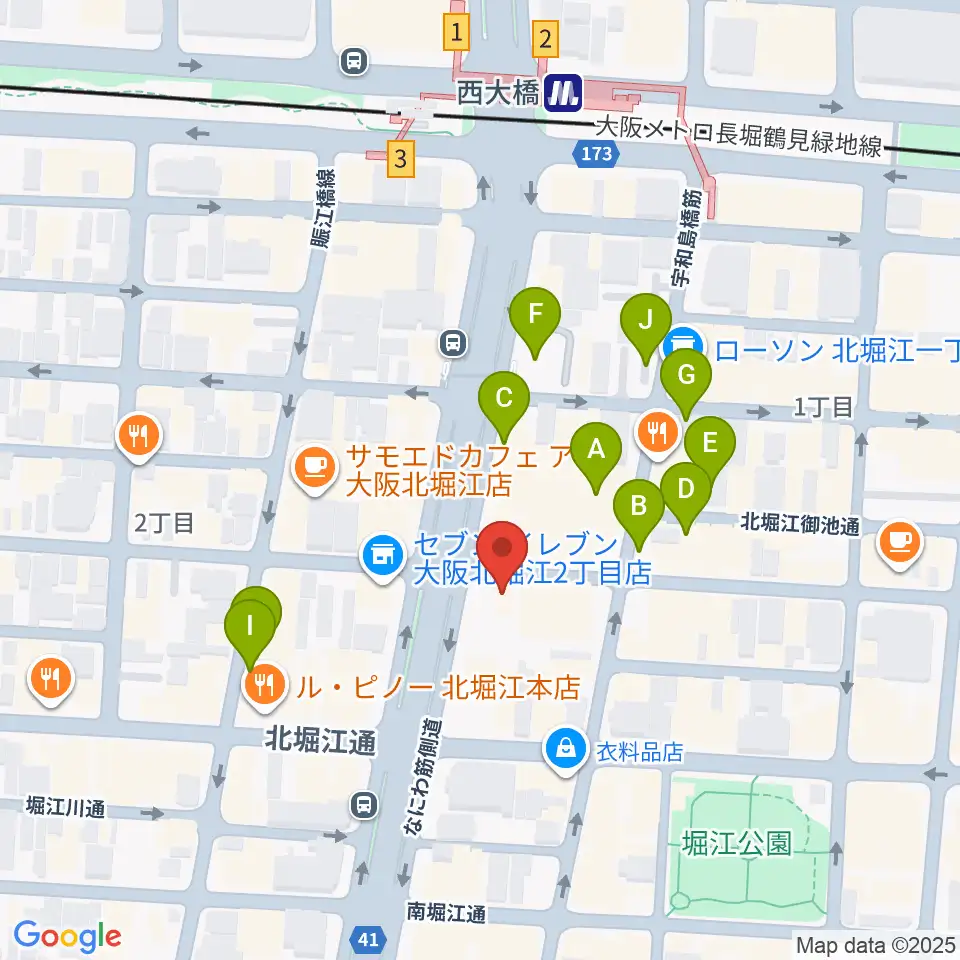 堀江Goldee周辺の駐車場・コインパーキング一覧地図