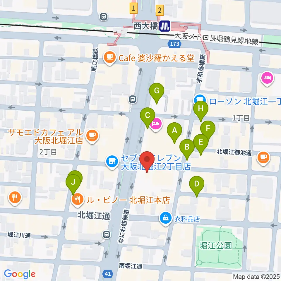 堀江Goldee周辺の駐車場・コインパーキング一覧地図