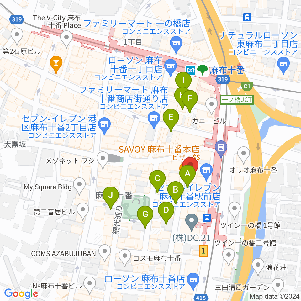 ローズマリーミュージックスクール麻布教室周辺の駐車場・コインパーキング一覧地図