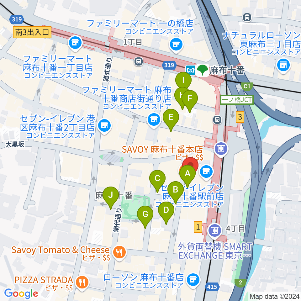 ローズマリーミュージックスクール麻布教室周辺の駐車場・コインパーキング一覧地図