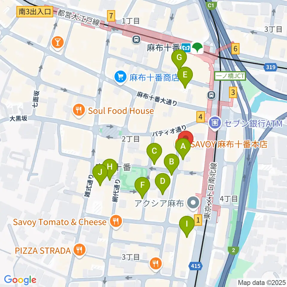 ローズマリーミュージックスクール麻布教室周辺の駐車場・コインパーキング一覧地図