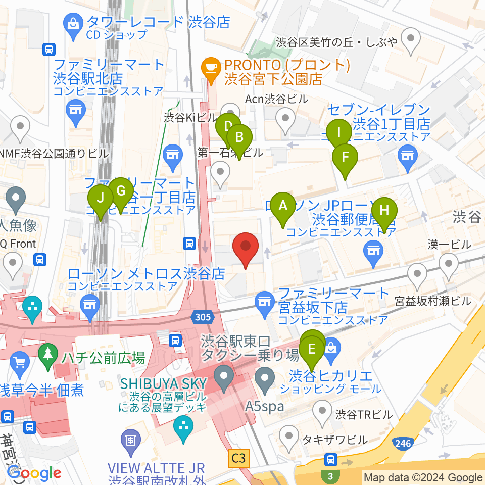 ミウラピアノスタジオ周辺の駐車場・コインパーキング一覧地図