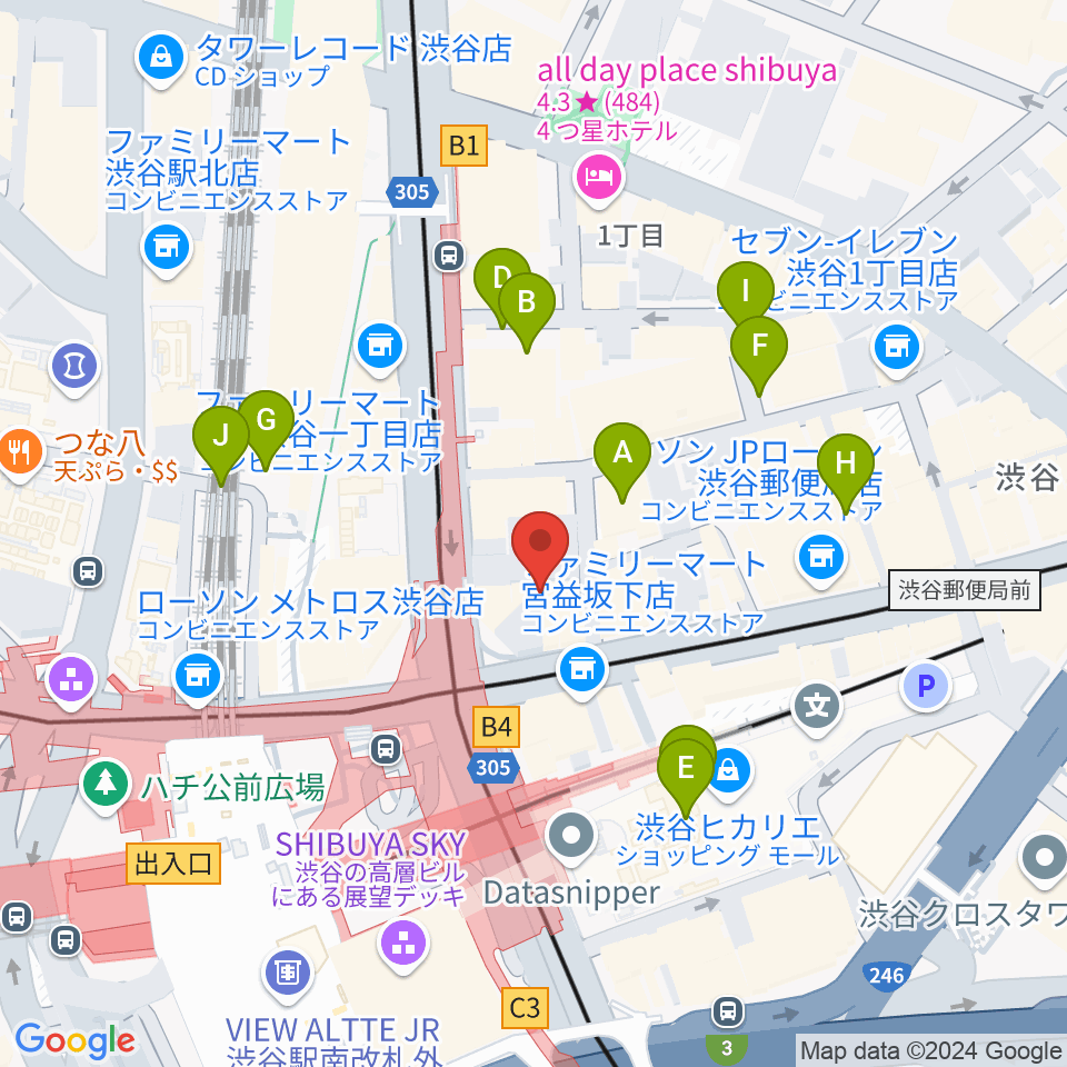 ミウラピアノスタジオ周辺の駐車場・コインパーキング一覧地図