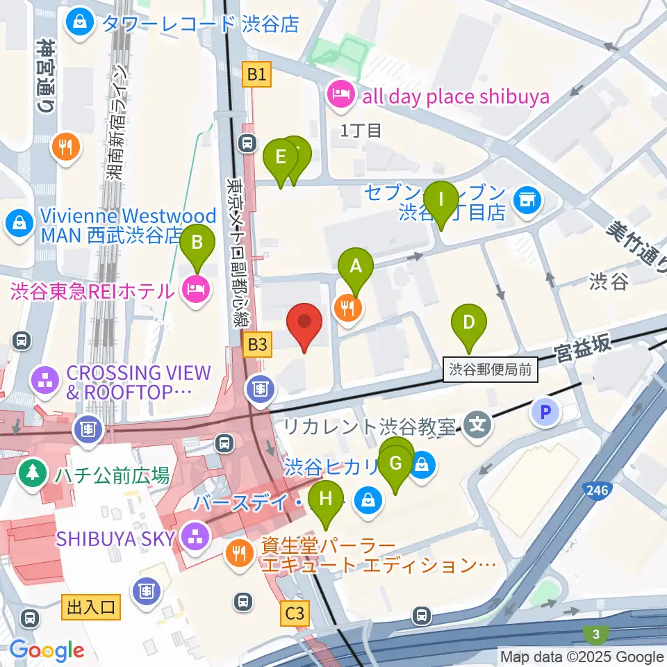 ミウラピアノスタジオ周辺の駐車場・コインパーキング一覧地図