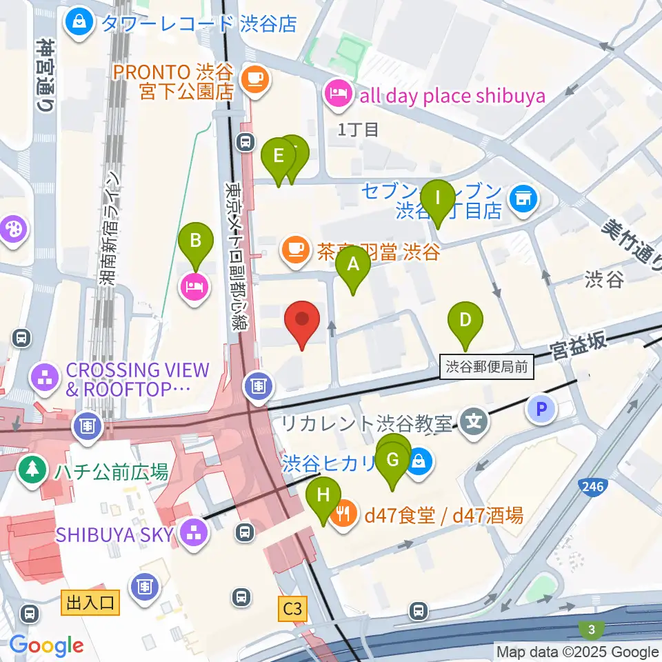 ミウラピアノスタジオ周辺の駐車場・コインパーキング一覧地図