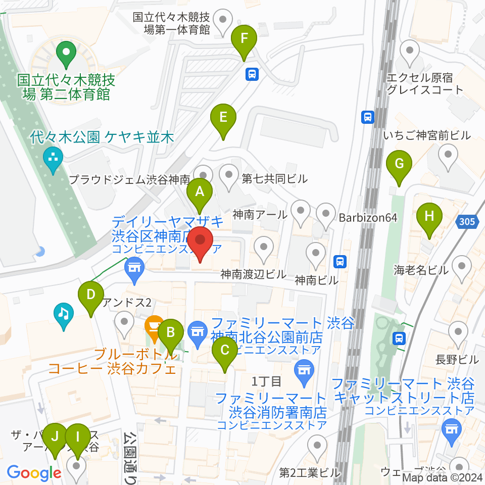 神南スタジオ周辺の駐車場・コインパーキング一覧地図