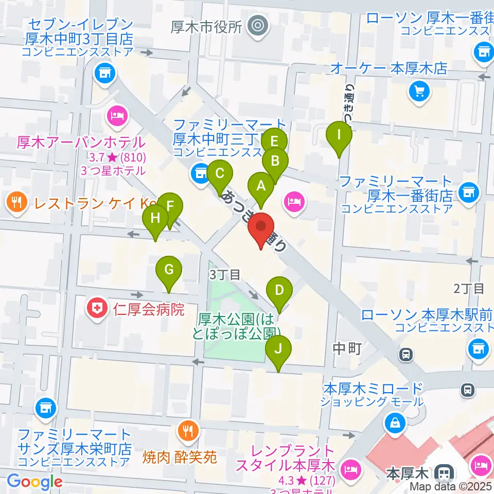 クラウドナインスタジオ 本厚木店周辺の駐車場・コインパーキング一覧地図