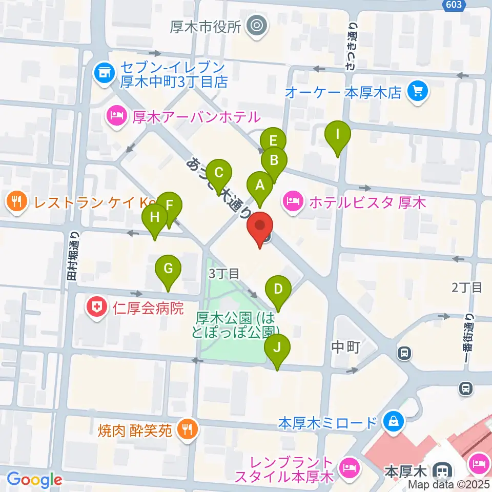 クラウドナインスタジオ 本厚木店周辺の駐車場・コインパーキング一覧地図