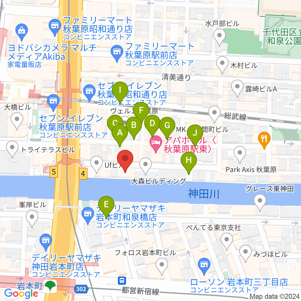 スタジオグッドマンアキバ周辺の駐車場・コインパーキング一覧地図