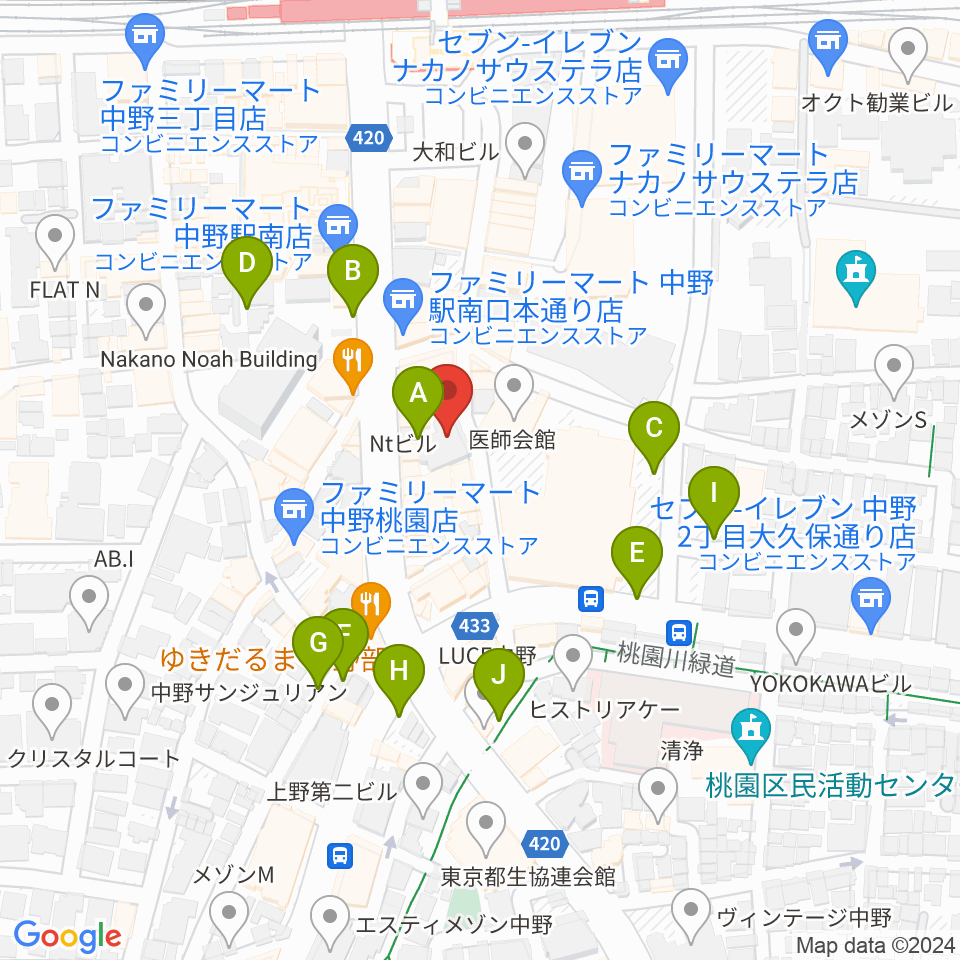 はせべ楽器周辺の駐車場・コインパーキング一覧地図