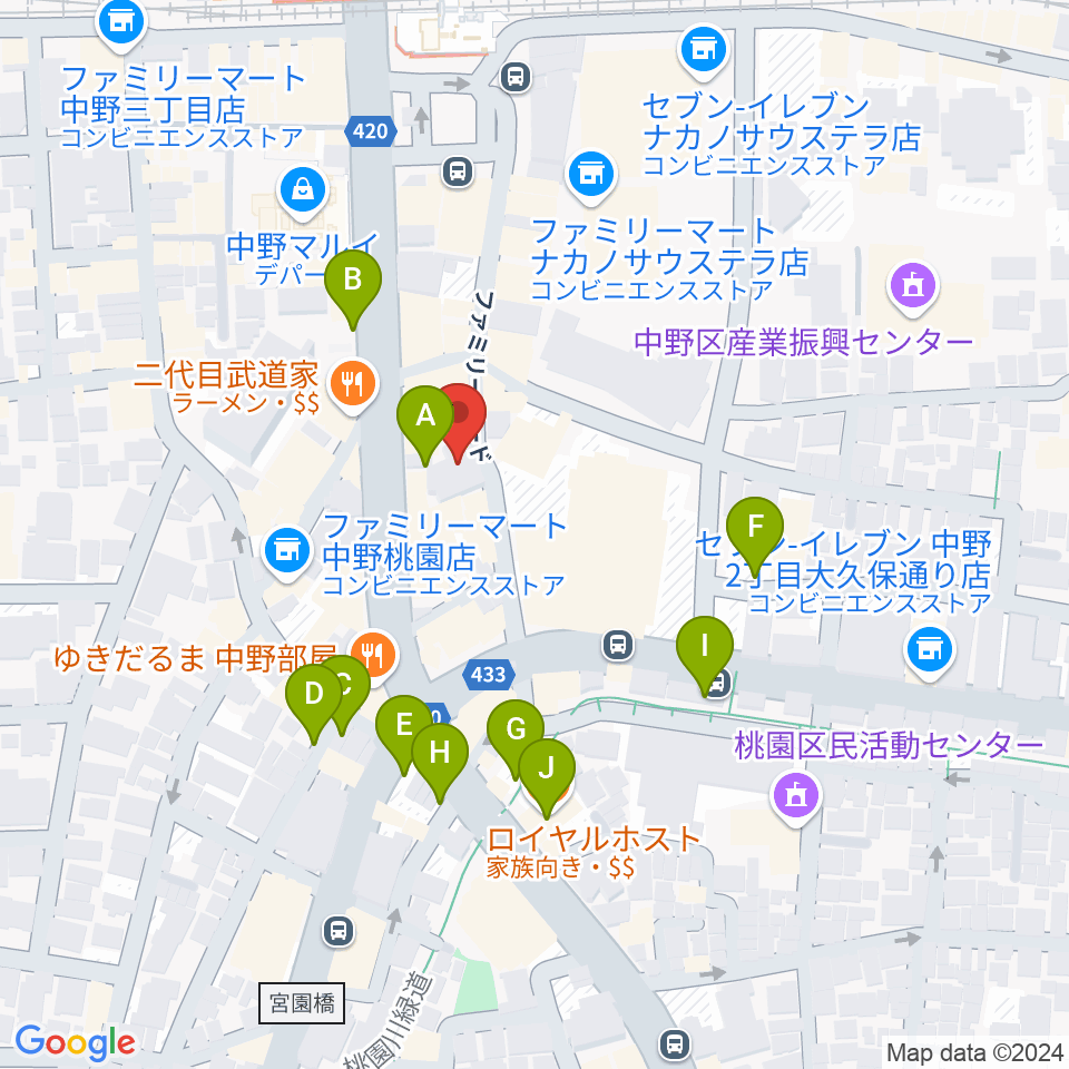 はせべ楽器周辺の駐車場・コインパーキング一覧地図