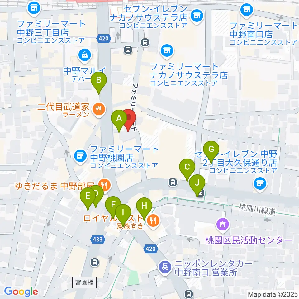 はせべ楽器周辺の駐車場・コインパーキング一覧地図