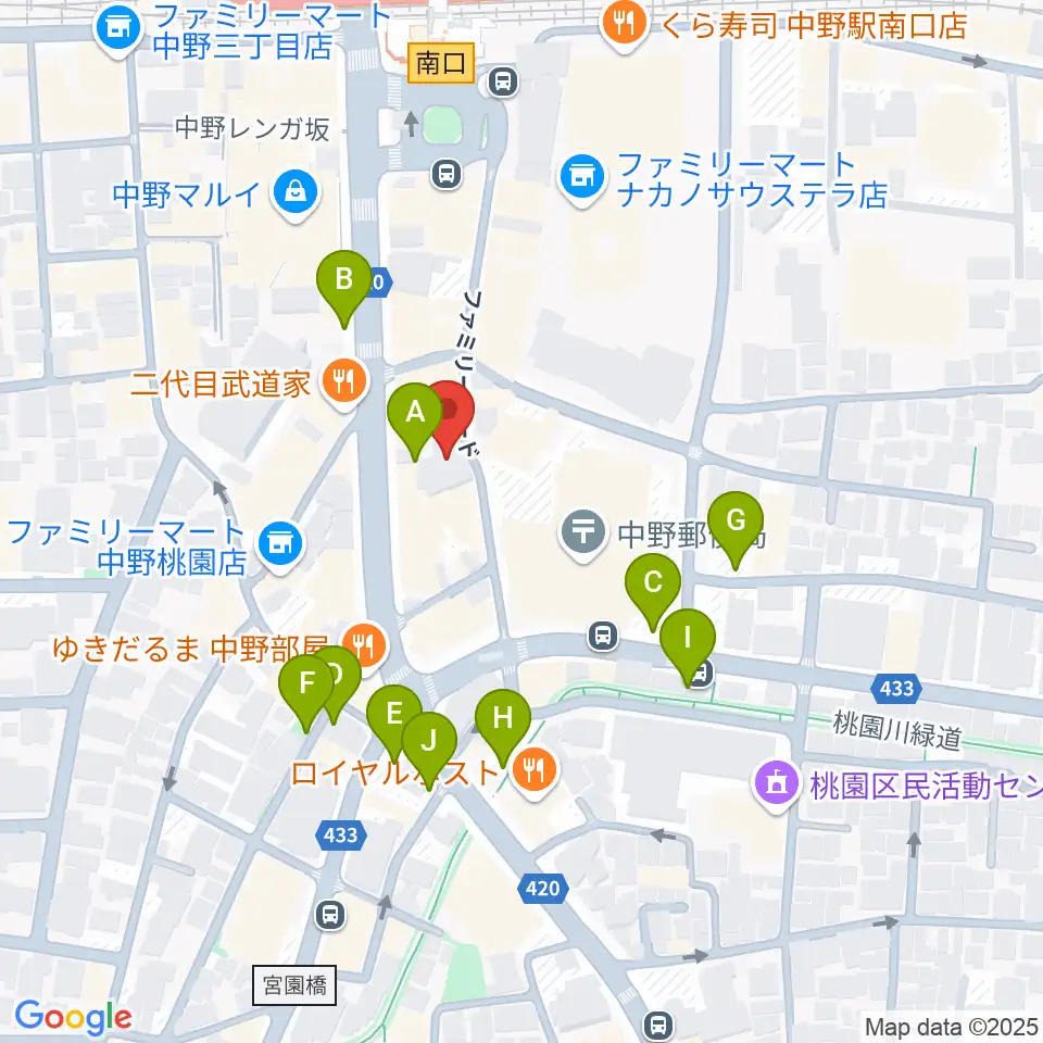 はせべ楽器周辺の駐車場・コインパーキング一覧地図