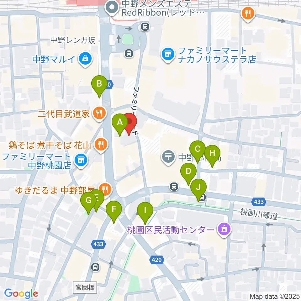 はせべ楽器周辺の駐車場・コインパーキング一覧地図