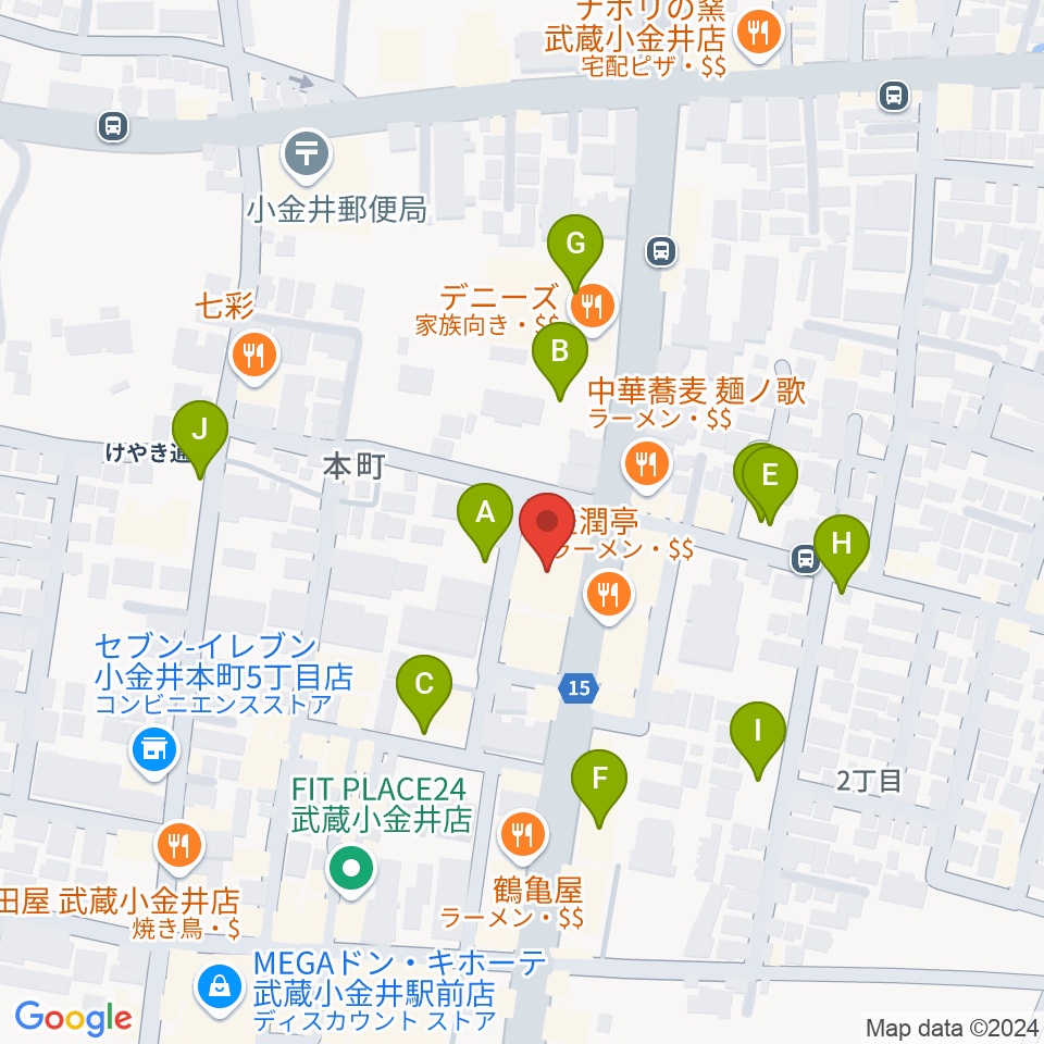 宮地楽器 小金井ANNEX周辺の駐車場・コインパーキング一覧地図