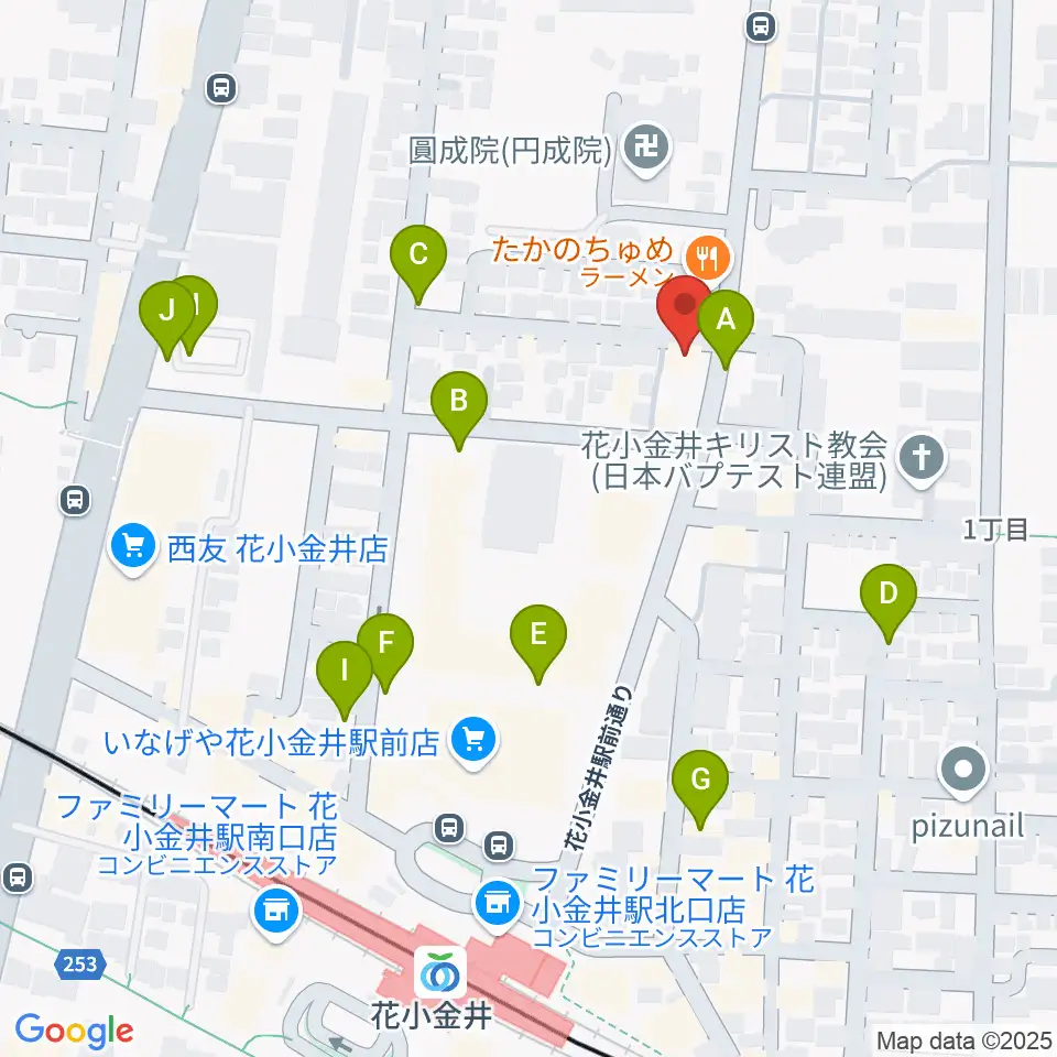 宮地楽器 花小金井センター周辺の駐車場・コインパーキング一覧地図