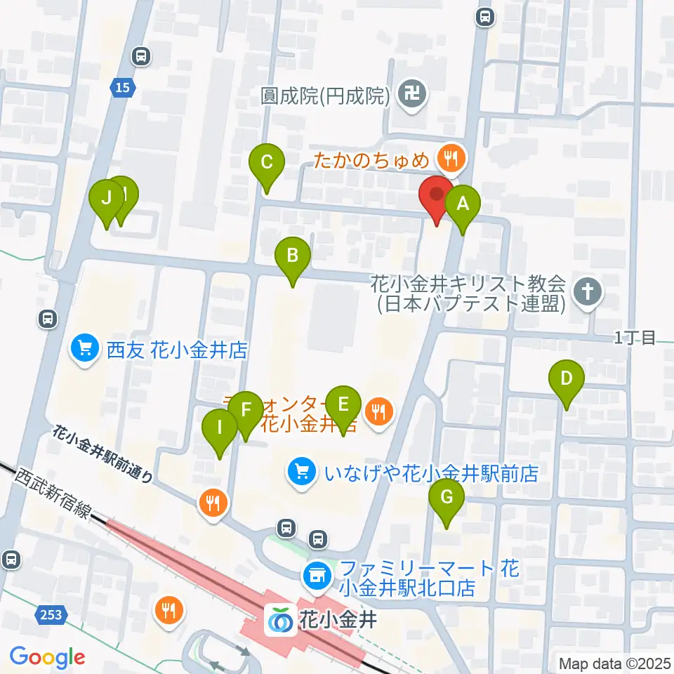 宮地楽器 花小金井センター周辺の駐車場・コインパーキング一覧地図