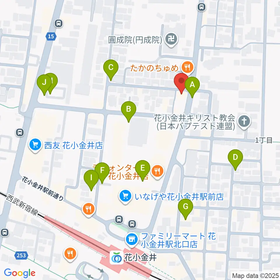 宮地楽器 花小金井センター周辺の駐車場・コインパーキング一覧地図