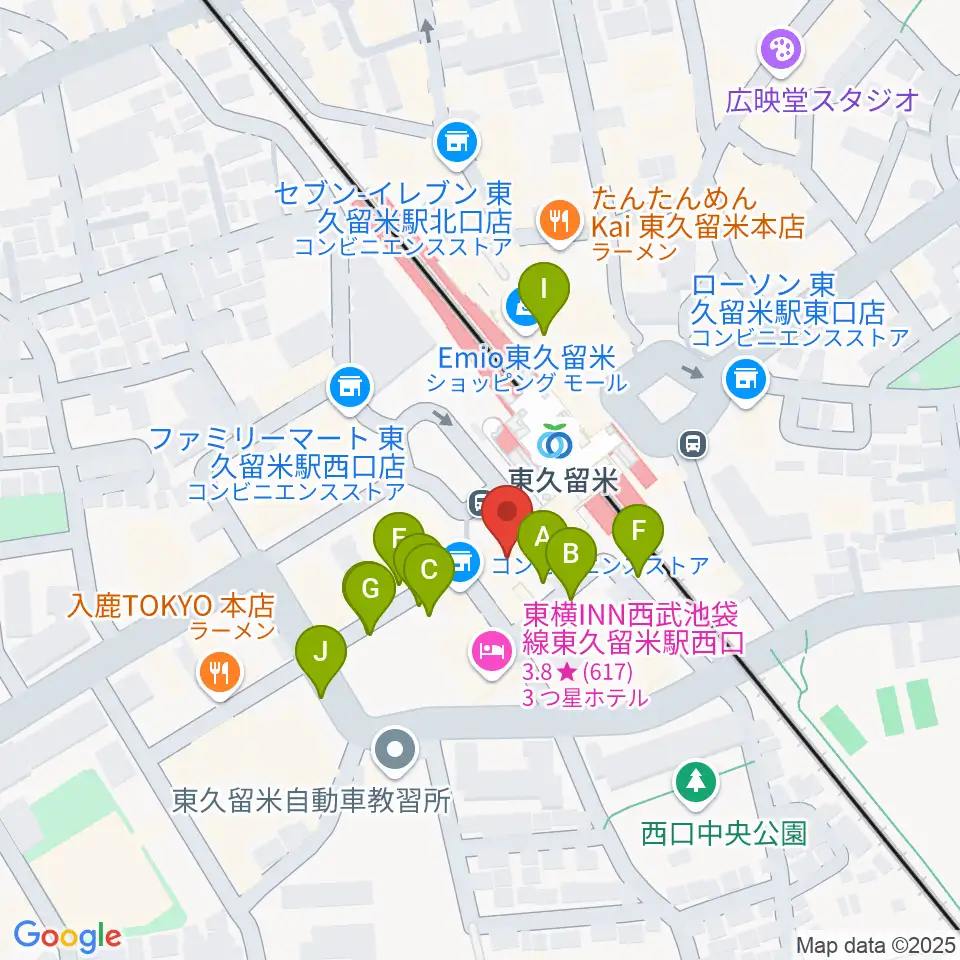 宮地楽器 東久留米センター周辺の駐車場・コインパーキング一覧地図