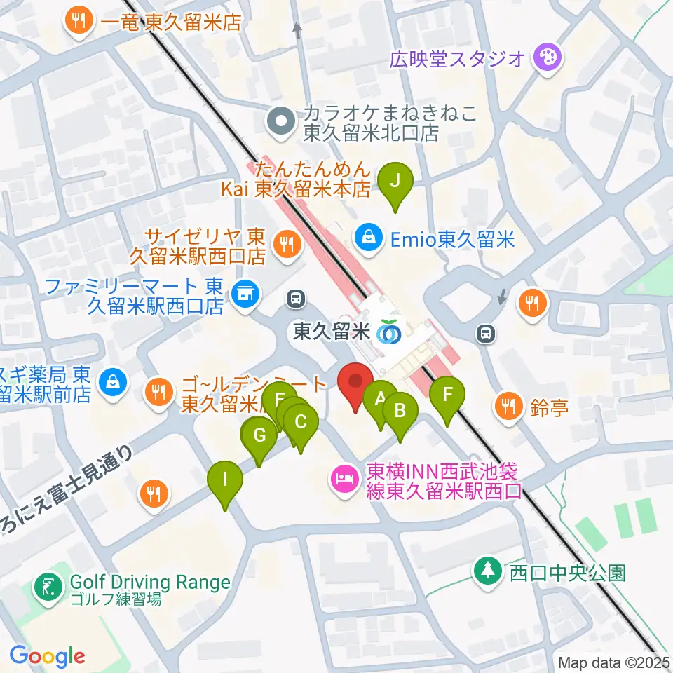 宮地楽器 東久留米センター周辺の駐車場・コインパーキング一覧地図