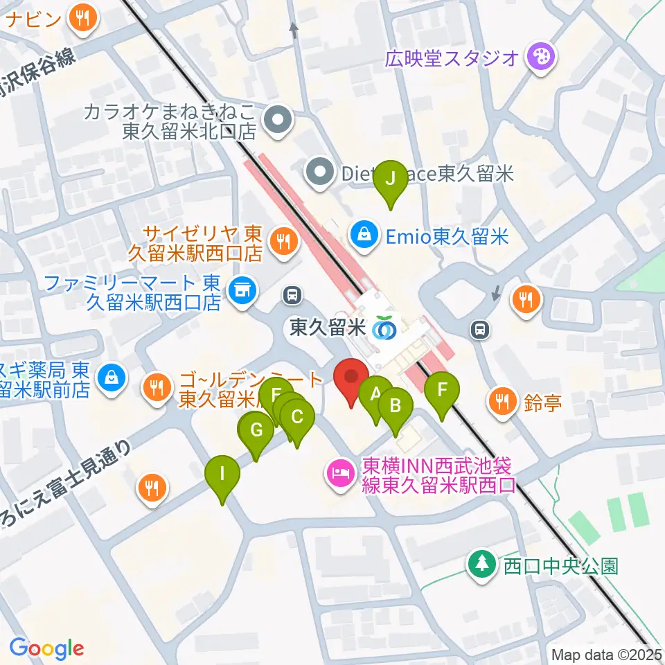 宮地楽器 東久留米センター周辺の駐車場・コインパーキング一覧地図