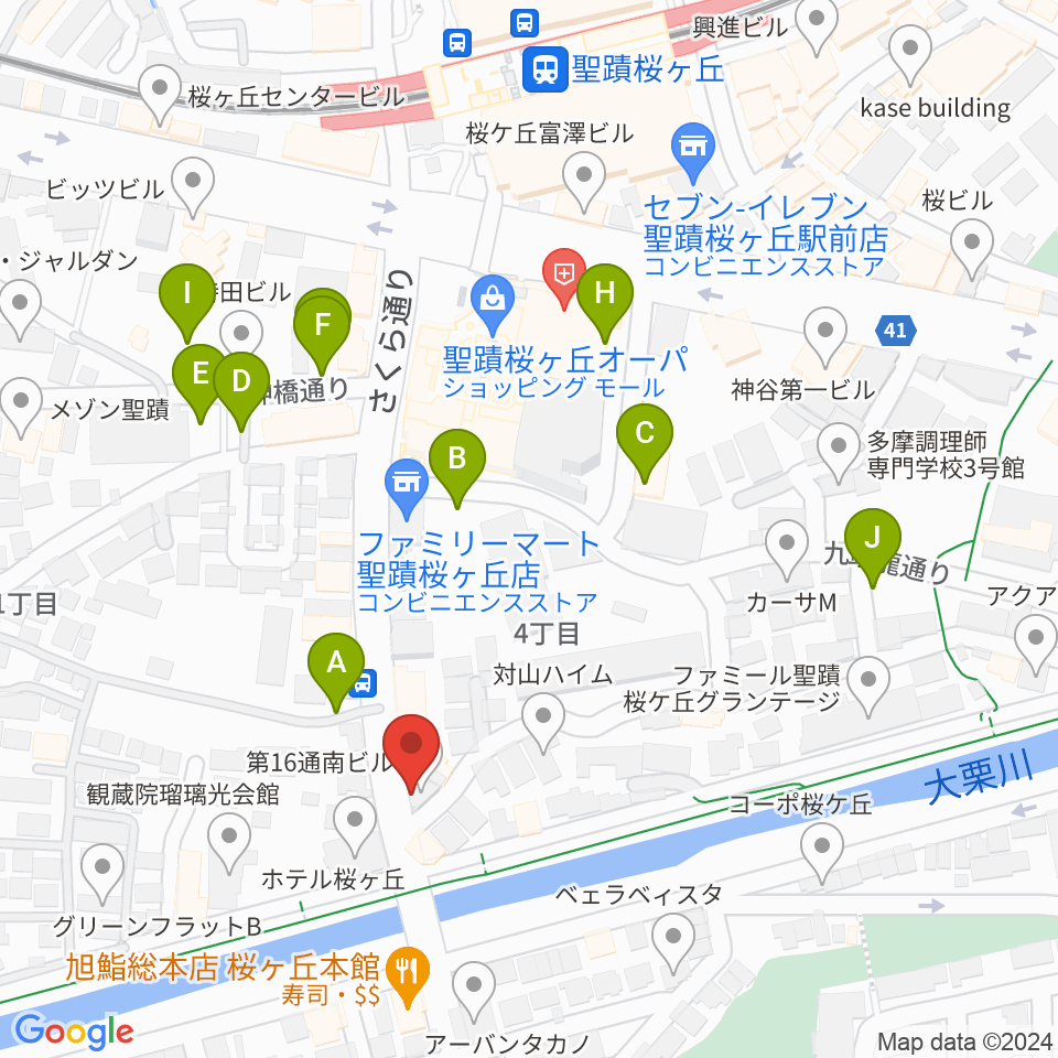 スタジオABR聖蹟桜ヶ丘店周辺の駐車場・コインパーキング一覧地図