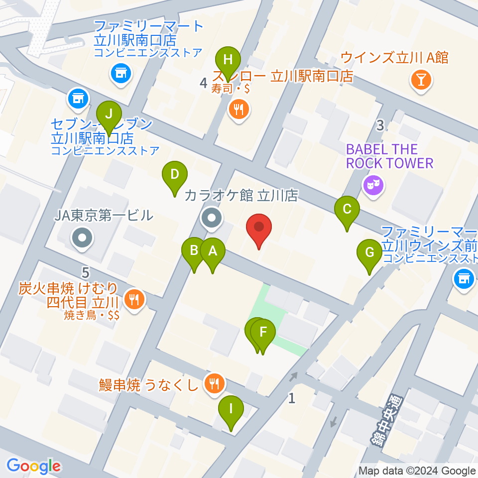 サウンドスタジオブルームーン立川店周辺の駐車場・コインパーキング一覧地図