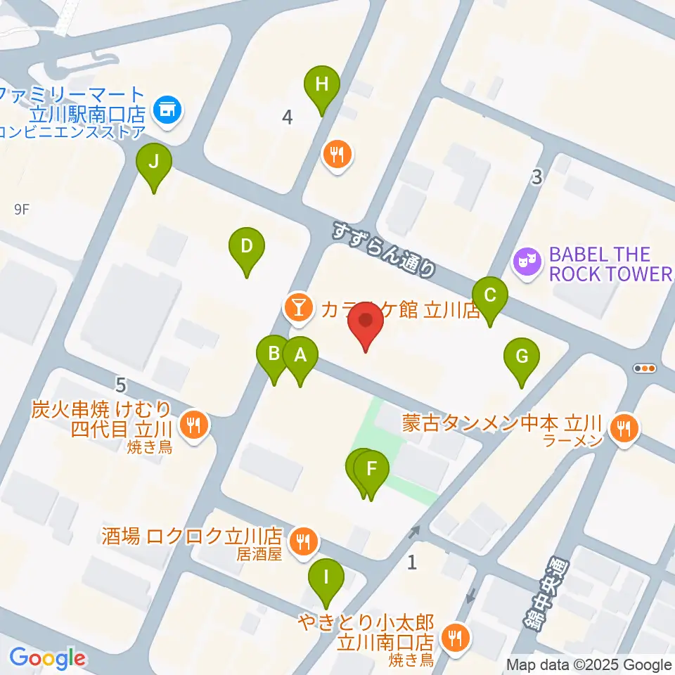 サウンドスタジオブルームーン立川店周辺の駐車場・コインパーキング一覧地図