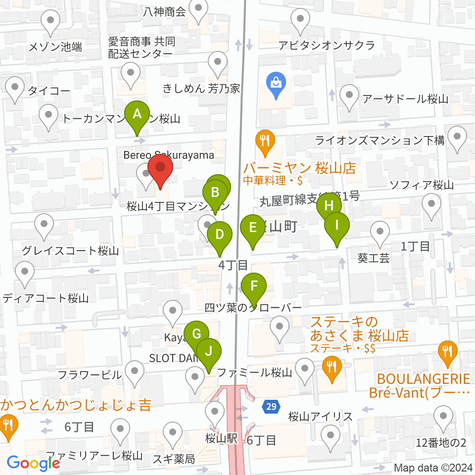 愛曲楽器 桜山本店周辺の駐車場・コインパーキング一覧地図