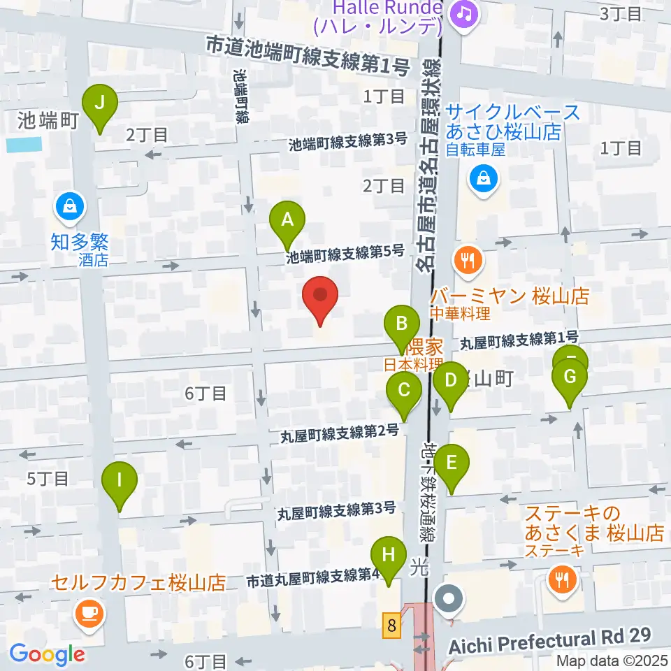 愛曲楽器 桜山本店周辺の駐車場・コインパーキング一覧地図