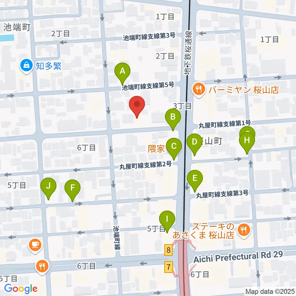 愛曲楽器 桜山本店周辺の駐車場・コインパーキング一覧地図