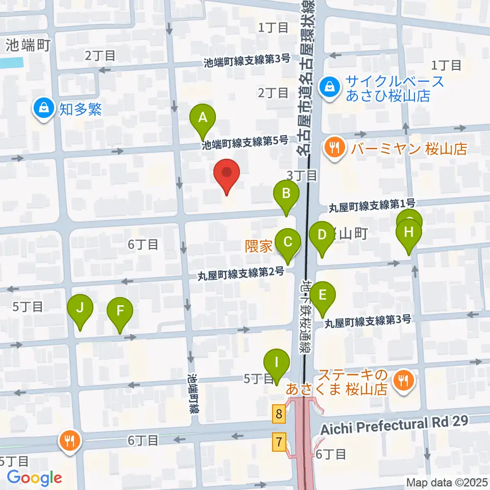 愛曲楽器 桜山本店周辺の駐車場・コインパーキング一覧地図