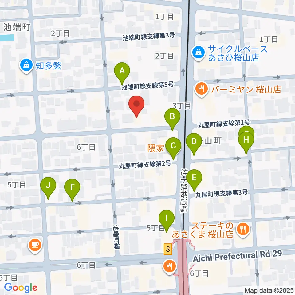 愛曲楽器 桜山本店周辺の駐車場・コインパーキング一覧地図