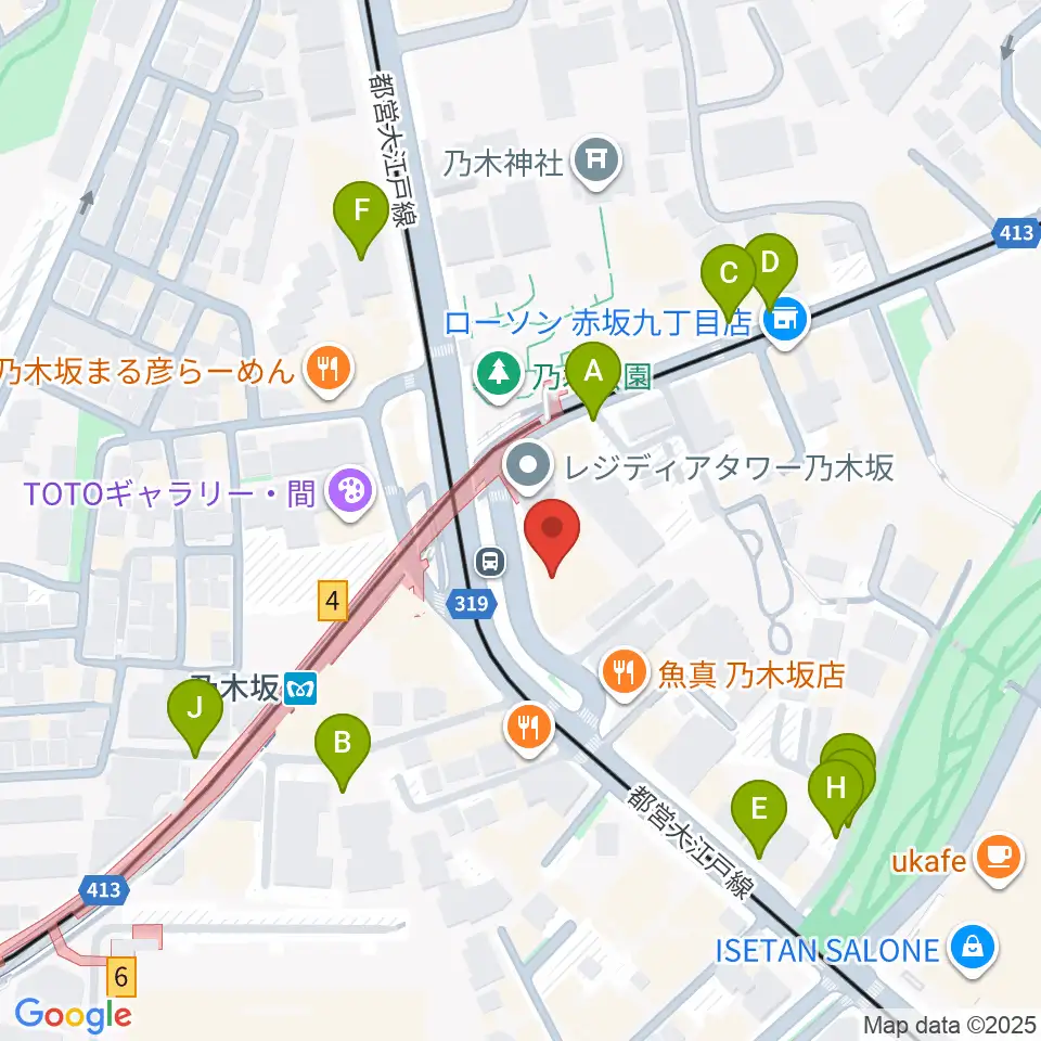 ソニー・ミュージックスタジオ周辺の駐車場・コインパーキング一覧地図